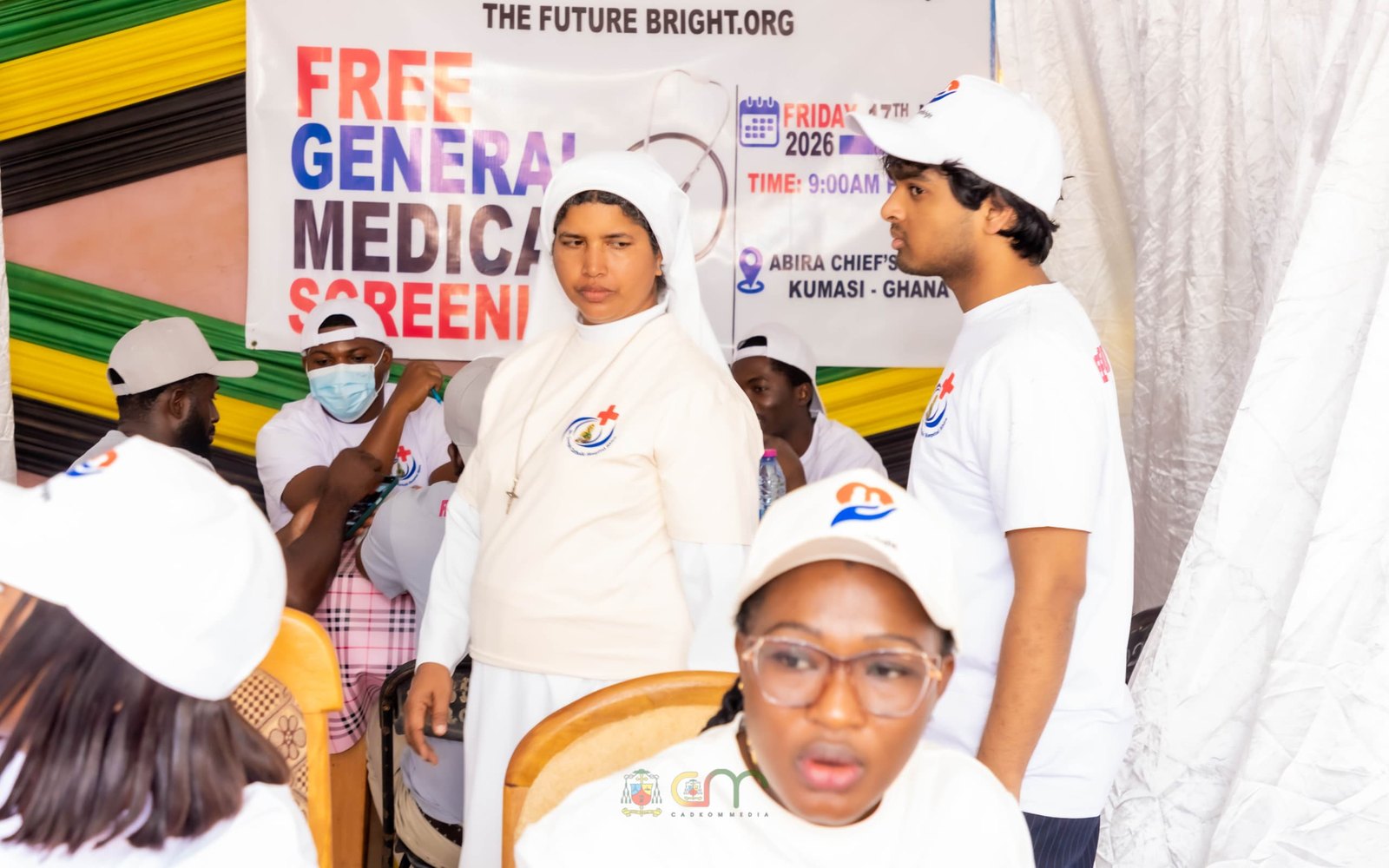 Sr. Maria and the FutureBright team at the Abira screening